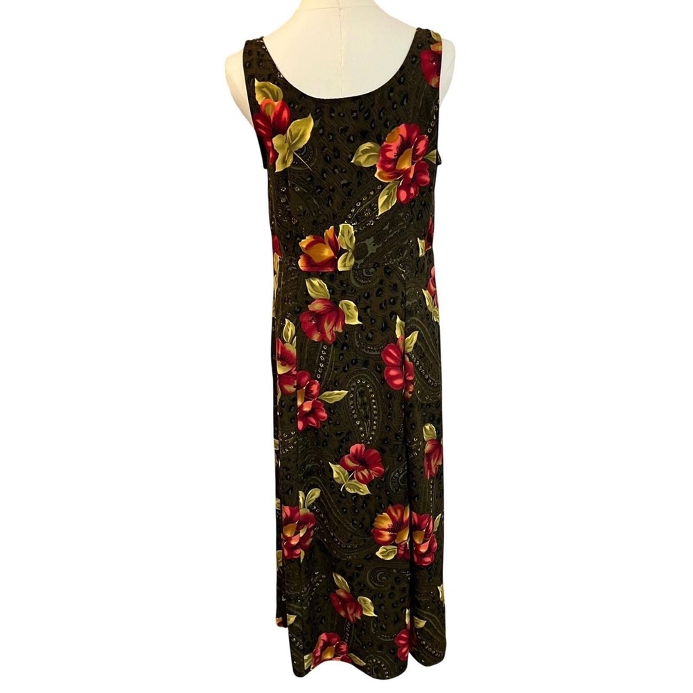 Vintage Floral Maxi Dress Sleeveless Boho Paisley Print Grunge Cottagecore 8 - Picture 5 of 7